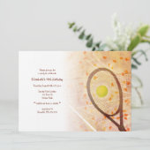 Mädchen Geburtstag winzige Herzen Tennis Party Einladung (Stehend Vorderseite)