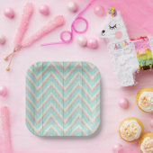 Mädchen Geburtstag Zickzack Hütte Chic Tea Party Pappteller (Party)