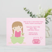 Mädchen-Geburtstags-Party Einladung (Stehend Vorderseite)