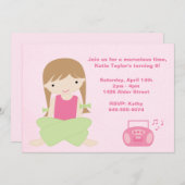 Mädchen-Geburtstags-Party Einladung (Vorne/Hinten)