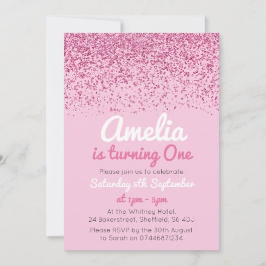 Mädchen-Geburtstags-Party Einladung (Vorderseite)