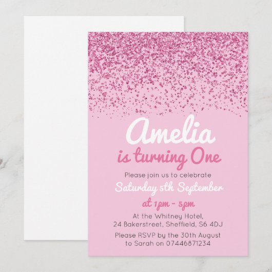 Mädchen-Geburtstags-Party Einladung (Vorne/Hinten)