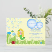 Mädchen-Geburtstags-Party Einladung der blonden (Stehend Vorderseite)