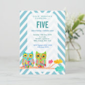 Mädchen-Geburtstags-Party-laden Zickzack Einladung (Stehend Vorderseite)