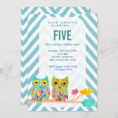 Mädchen-Geburtstags-Party-laden Zickzack Einladung (Vorne/Hinten)