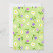 Mädchen Geburtstagsfeier Einladung Sommerrosa Blüt (Rückseite)