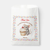 Mädchen-Geburtstagsfeier | Maus & Cupcake Danke Geschenktütchen (Vorderseite)