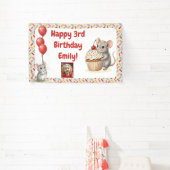 Mädchen-Geburtstagsfeier | Maus & Cupcake Foto Banner (InSitu)