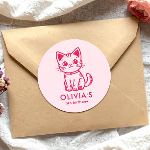 Mädchen-Geburtstagsfeier mit benutzerdefinierten F Runder Aufkleber