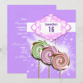 Mädchen Geburtstagsküche süß 16 Einladung (Vorne/Hinten)
