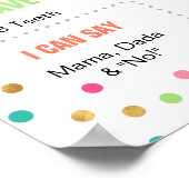 Mädchen Geburtstagsminze Aquamarin Rosa Erstgeburt Poster (Ecke)