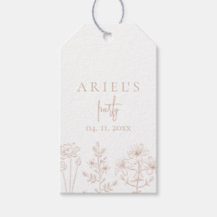 Mädchen Geburtstagsparty floral elegant einfach Geschenkanhänger