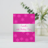 Mädchen Geburtstagsparty Hot Pink Blume Einladung (Stehend Vorderseite)