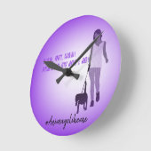 Mädchen-gehende Hundeuhr Runde Wanduhr (Winkel)