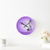 Mädchen-gehende Hundeuhr Runde Wanduhr (Zuhause)