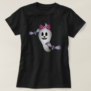 Mädchen-Geist-und Fliegen-Schläger Halloween T-Shirt