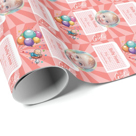 Mädchen Geschenkpapier (Rolleneckpunkt)