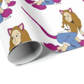 Mädchen Geschenkpapier (Rolleneckpunkt)