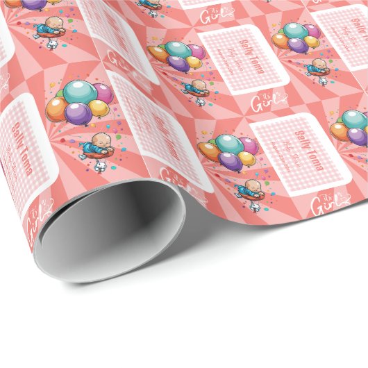 Mädchen Geschenkpapier (Rolleneckpunkt)