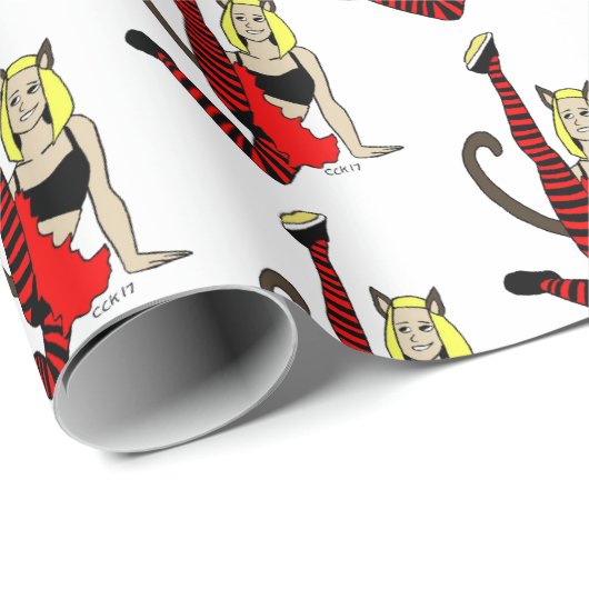 Mädchen Geschenkpapier (Rolleneckpunkt)