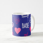 Mädchen gestalten nahtloses Muster mit Slogan. Han Kaffeetasse (VorderseiteRechts)