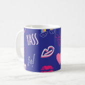 Mädchen gestalten nahtloses Muster mit Slogan. Han Kaffeetasse (Vorderseite Links)