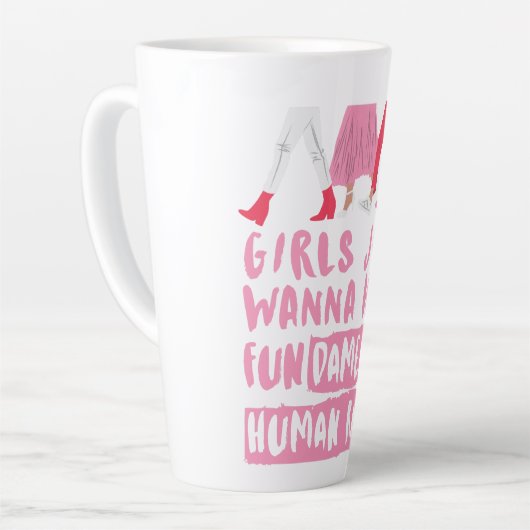 Mädchen Gewollt Grundrechte Word Art Milchtasse (Linke Ecke)