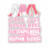 Mädchen Gewollt Grundrechte Word Art Vinyl Aufkleber (Vorderseite)