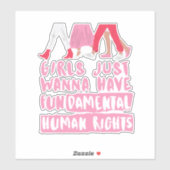 Mädchen Gewollt Grundrechte Word Art Vinyl Aufkleber (Blatt)