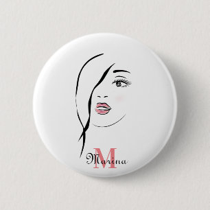 Mädchen, glamourös, gesichtsvoll, personalisiert m button