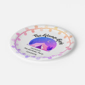 Mädchen Glamping Camping Geburtstagsfeier Pappteller (Schrägansicht)