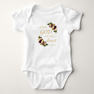 Mädchen Glaube Blume: Liebe GOD mit deinem ganzen Baby Strampler