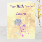 Mädchen-glücklicher 10. Geburtstags-feenhafter Karte (Gelbe Blume)