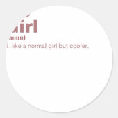 Mädchen - Go Runder Aufkleber (Vorderseite)