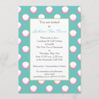 Mädchen-Golf-Ball-Party laden Limones, rosa u. Einladung