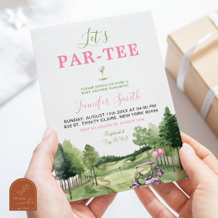 Mädchen Golf Rosa Baby Shower Par-Tee Einladung
