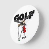 Mädchen GOLF Runde Wanduhr (Winkel)