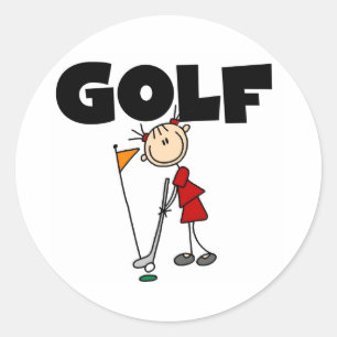 Mädchen GOLF Runder Aufkleber