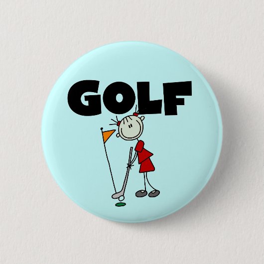 Mädchen GOLF T-Shirts und Geschenke Button (Vorderseite)