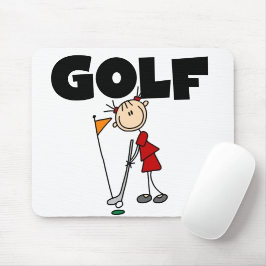Mädchen GOLF T-Shirts und Geschenke Mousepad (Mit Mouse)