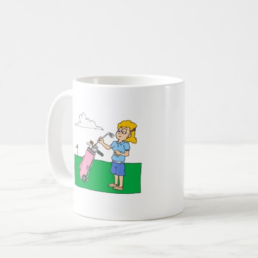 Mädchen-Golfspieler Kaffeetasse (Vorderseite Links)