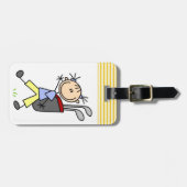 Mädchen-Golfspieler mit Tasche und Vereine Gepäckanhänger (Vorderseite horizontal)