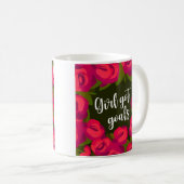 Mädchen got rote und grüne Ziele Kaffeetasse (VorderseiteRechts)