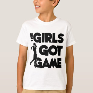 Mädchen got Spiel, Schwarzes T-Shirt