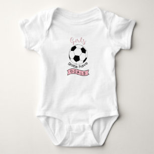 Mädchen got, um Zielfußballbaby-Shirtbodysuit zu Baby Strampler