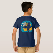 Mädchen-Größe: Großes hinteres Logo - vorderes T-Shirt (Schwarz voll)