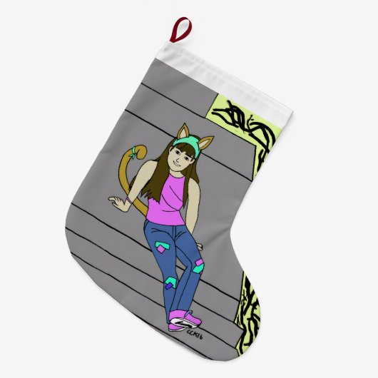 Mädchen Großer Weihnachtsstrumpf (Vorderansicht (hängend))