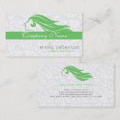 Mädchen-grüne und weiße Damaskus-Schönheit/Kosmeto Visitenkarte (Vorne/Hinten)