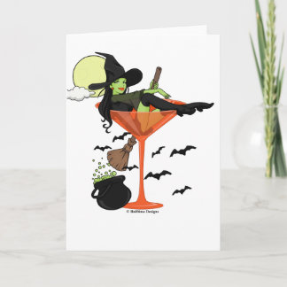 Mädchen-Gruß-Karte Halloweens Martini Karte