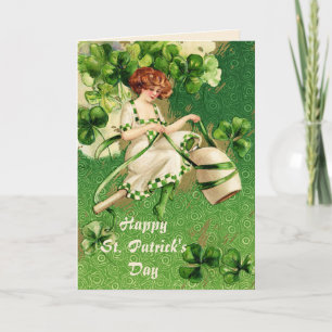 Mädchen-Gruß-Karte St. Pattys Tages Karte